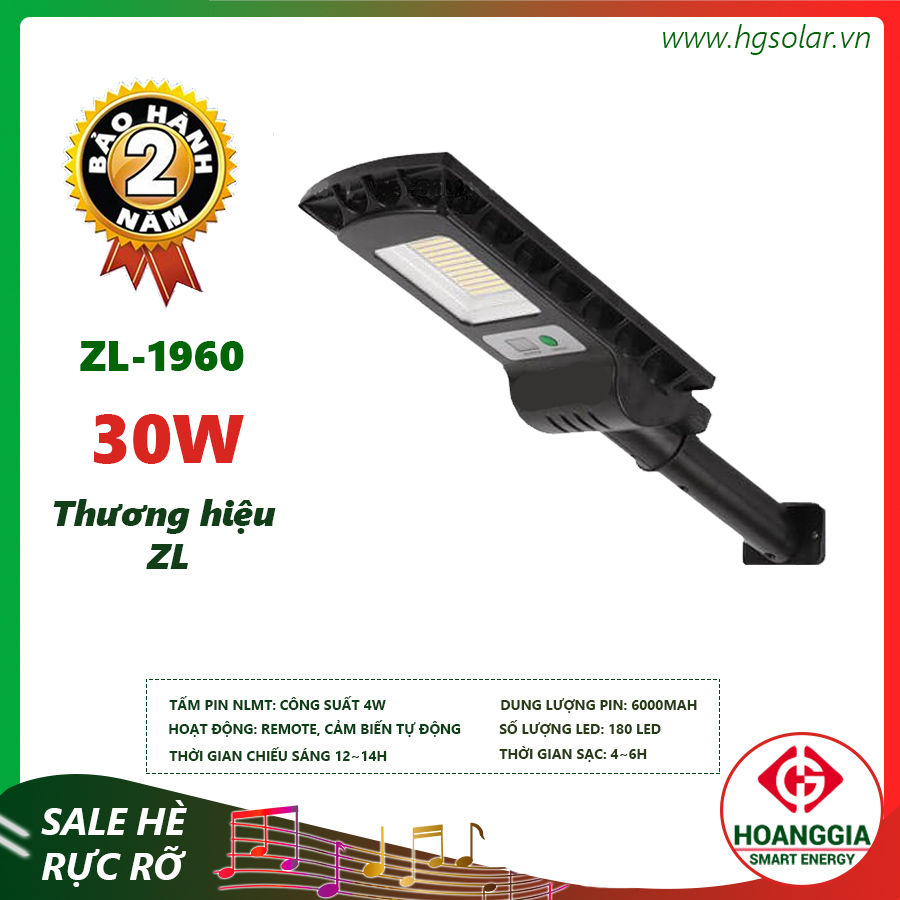 Đèn đường năng lượng mặt trời 60W ZL-1960